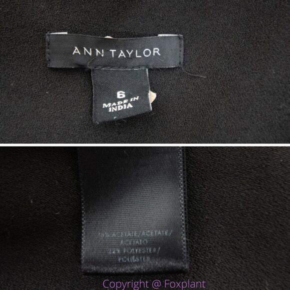 Ann Taylor black lace-up front long sleeves dress, size 6 - Picture 16 of 16